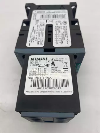 Siemens 3RT2015-1BB41 3-Pole Contactor 400V 7Amp W/3RH2911-1HA22 Aux. Cont. 