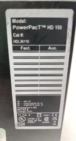 Square D HDL36110 PowerPacT™ Circuit Breaker, 600V 110Amp 