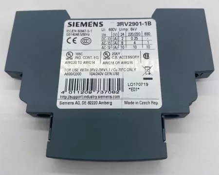 Siemens 3RV2901-1B Auxiliary Switch TESTED 