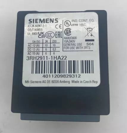  Siemens 3RH2911-1HA22 Auxiliary Contact Block 