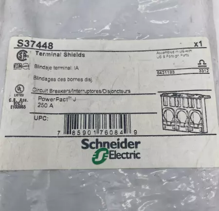 NEW Schneider Electric S37448 Circuit Breaker Shields Use with PowerPact J 