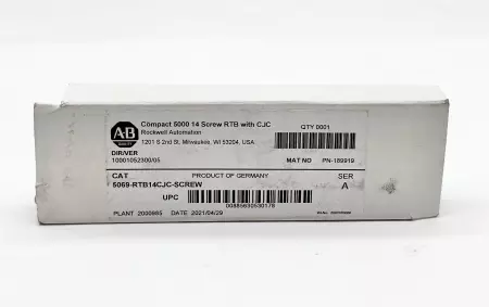 Allen-Bradley 5069-RTB14CJC-SCREW SER.A Compact 5000 14-Screw Terminal Block 