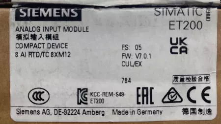 Siemens 6ES7 144-6KD50-0AB0 Simatic ET200 Analog Input Module 
