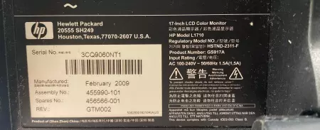 Hewlett-Packard L1710 LCD Display Monitor 17