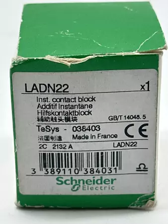 Schneider Electric LADN22 Auxiliary Contact Block 600VAC 10Amp 