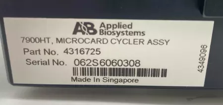  Aplied Biosystems 4316725 Microcard Cycler Assembly 7900HT 