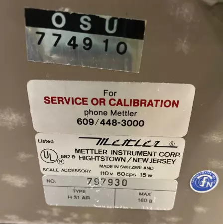  Mettler H31AR Laboratory Analytical Scale 
