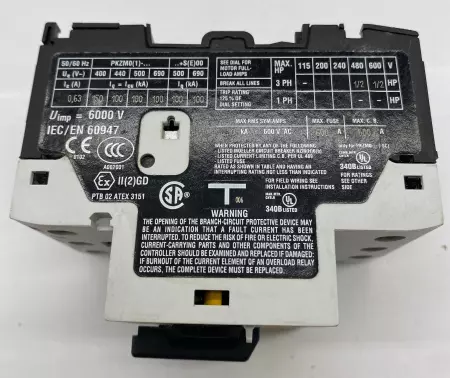 Moeller PKZM0-0 Motor Starter/Circuit Breaker 600V 0.4-0.63Amp 3-Pole 