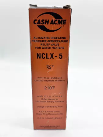 Cash Acme NCLX-5 Pressure/Temperature Relief Valve 