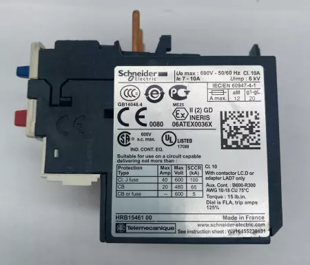  Schneider Electric LRD14 Thermal Overload Relay 600V 7-10Amp 