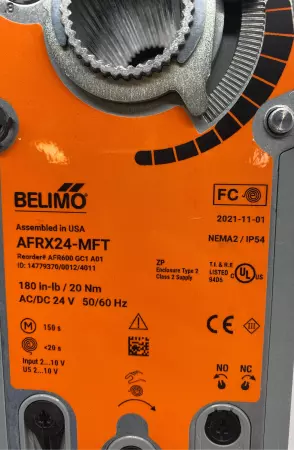  Belimo AFRX24-MFT Valve Actuator, Spring Return 