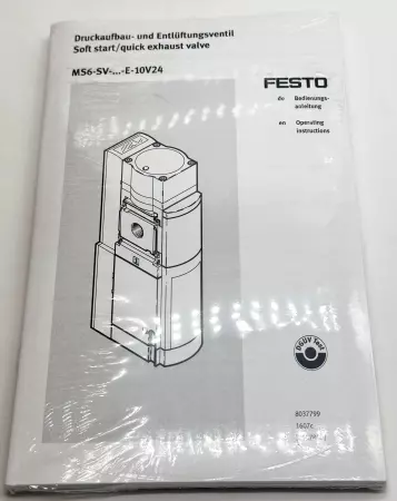 Festo MS6-SV-1/2-E-10V24-SO-MP1 Quick Exhaust Valve  PNs: 548713/552252 