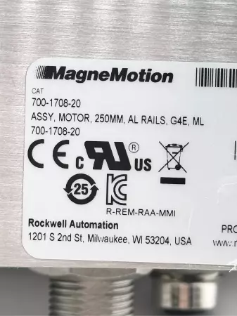 MagneMotion 700-1708-20 SER. A 250mm Railless Motor G4E ML 