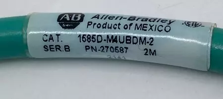 NEW Allen-Bradley 1585D-M4UBDM-2 SER.B Ethernet Media M12 Patchcord Cable 2M 