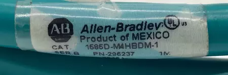 NEW Allen-Bradley 1585D-M4HBDM-1 SER.B Ethernet Media M12 Patchcord Cable 1M 