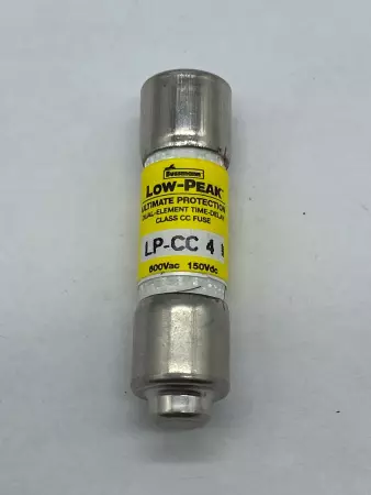 Bussmann LP-CC 4 Low-Peak Time Delay Fuse 600VAC 150VDC 4Amp Class CC 