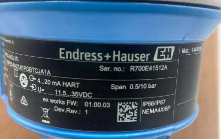 Endress+Hauser 71086210 Cerabar M Pressure Transmitter 0-10Bar 