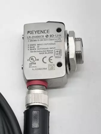 Keyence LR-ZH490CB IO-Link Laser Sensor W/ Cable 