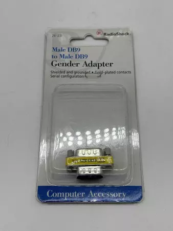 NEW Radio Shack MALE DB9 Computer Gender Adapter Male DB9 to Male DB9 