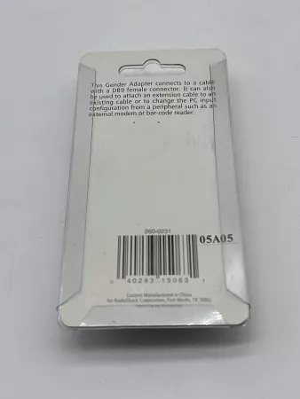 NEW Radio Shack MALE DB9 Computer Gender Adapter Male DB9 to Male DB9 