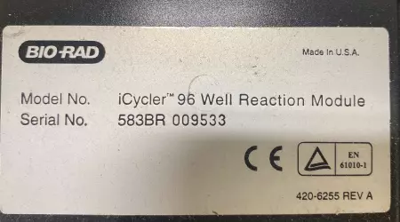 Bio-Rad ICYCLER 96 Thermal Cycler with 96 Well Reaction Module 