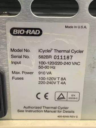 Bio-Rad ICYCLER 96 Thermal Cycler with 96 Well Reaction Module 