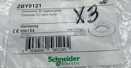 NEW Schneider Electric ZBY9121 Harmony Unmarked Legend Plate Lot of 3