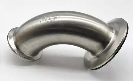 SANITARY SOLUTIONS EH181275D/B85P 90 Degree Round Elbow Fitting, Stainless 