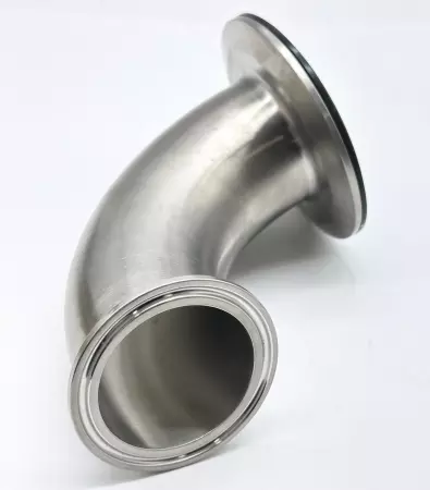 SANITARY SOLUTIONS EH181275D/B85P 90 Degree Round Elbow Fitting, Stainless 