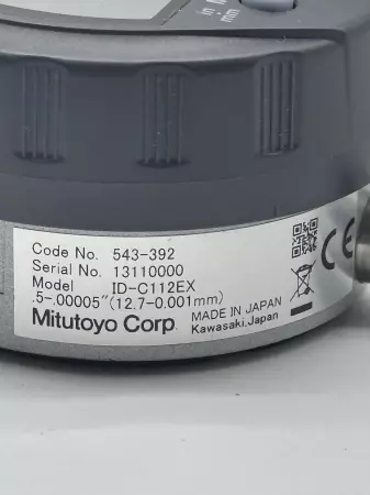  Mitutoyo Corp. ID-C112EX Absolute Digimatic Indicator 