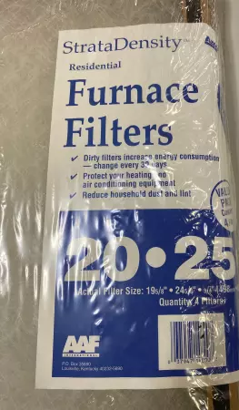 NEW AAF 20X25X1 StrataDensity Furnace Filters Lot of 4