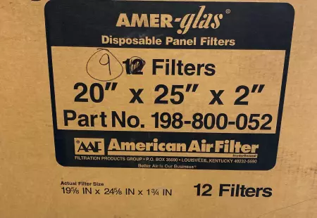  AAF American Air Filter 198-800-052 Panel Filter 20X25X