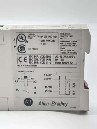 Allen-Bradley 700-FS26AA1 SER.A Timing Relay 