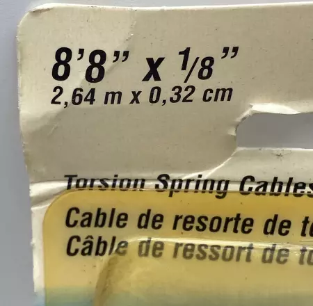 National N280-362 Torsion Spring Cable 8Ft-8