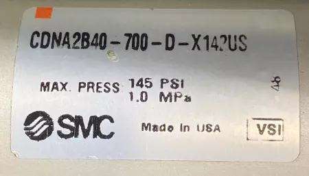 SMC CDNA2B40-700-D-X142US Pneumatic Cylinder 40mm Bore 700mm Stroke 