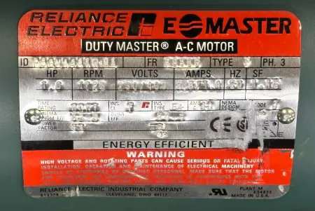 Reliance Electric 6042035 AC Motor 1HP W/ P56X1441W-MA Tigear Reducer 