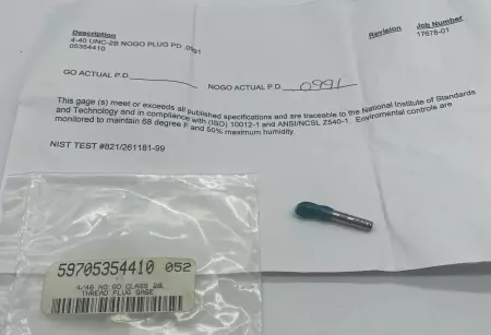Unbranded 4-40 UNC-2B NoGo 0.0991 Thread Plug Gage 