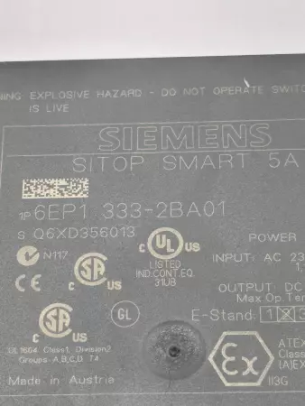 Siemens 6EP1333-2BA01 Power Supply SITOP 