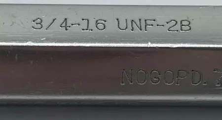 Master Gage 3/4-16 UNF-2B AS-IS Thread Plug Gage, Go PD .7094, NotGo PD .7159 