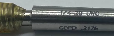 Regal Cutting Tools 1/4-20 UNC Go PD 0.2175 Thread Plug Gage 