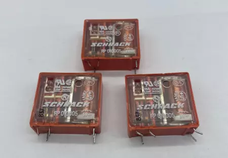 Schrack RP010005 Relay 5VDC, 250VAC, 10Amp Lot of 3