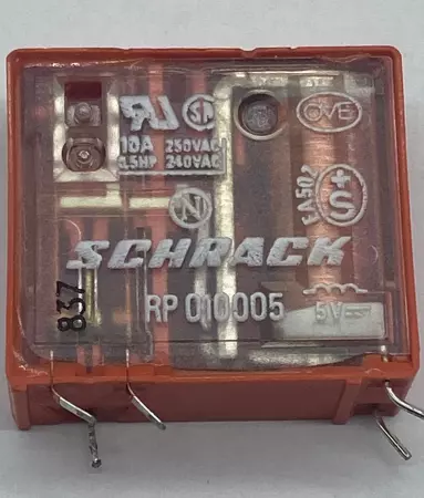 Schrack RP010005 Relay 5VDC, 250VAC, 10Amp Lot of 3