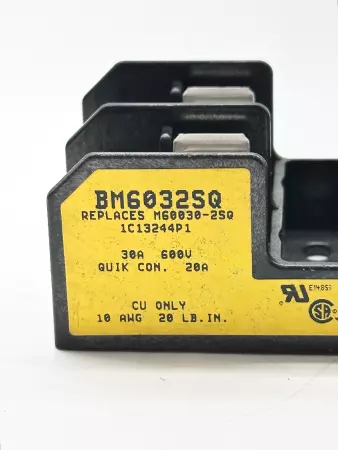 Bussmann BM6032SQ Fuse Block, 30Amp, 600V 