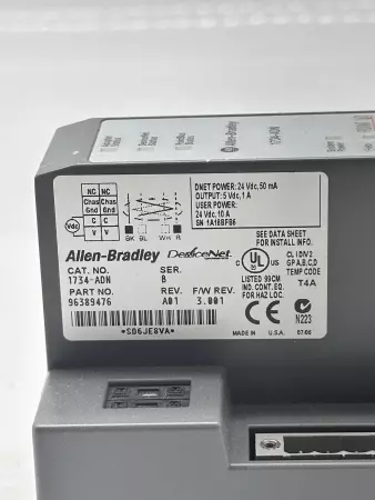 Allen-Bradley 1734-ADN SER. B POINT I/O Devicenet Adapter 