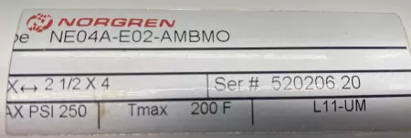 Norgren NE04A-E02-AMBMO Pneumatic Cylinder 2-1/2