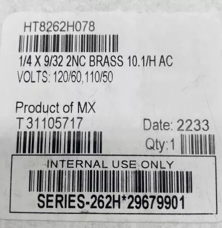 Asco HT8262H078 Red Hat Solenoid Valve Coil 110-120VAC 