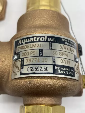 Aquatrol 740DE1M2J1 Safety & Relief Valve 