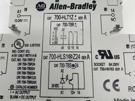 Allen-Bradley 700-HLT1Z Terminal Block W/700-TBR24 Relay 6Amp 