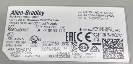 Allen-Bradley 5069-IB16F SER.A Compact Logix 5000 Fast DC Input Module 