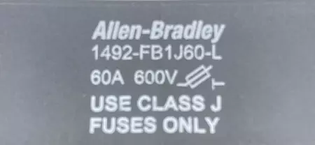 Allen-Bradley 1492-FB1J60-L 1-Pole Fuse Holder, 600V 60Amp, Class J Fuses 